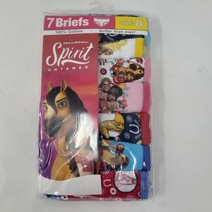 7 Pack Girls Size 8 Briefs Underwear Panties Cotton Dreamworks Spirit Untamed